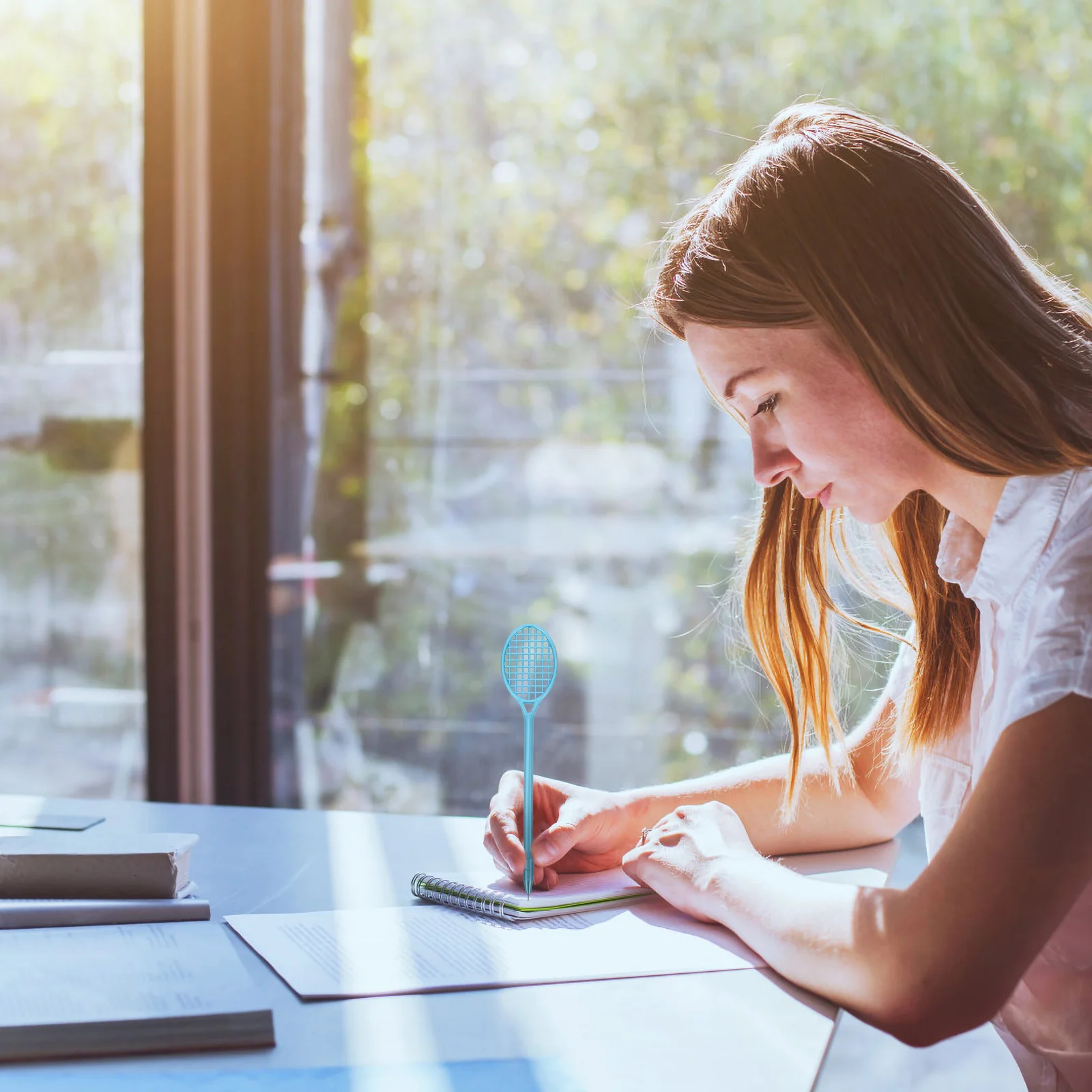 

Симпатичные гелевые ручки в стиле ракетки для бадминтона, 0,5 мм, тонкая точка, гладкий поток для детей, студентов, учителей, школьного офиса, светло-голубой