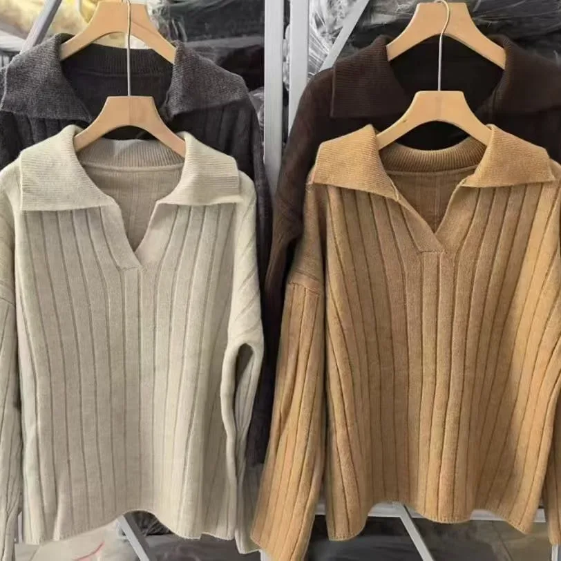 Pull tricoté à col Chic pour femmes, ample et Long, automne hiver, coréen, Vintage, col tournant, couche de Base