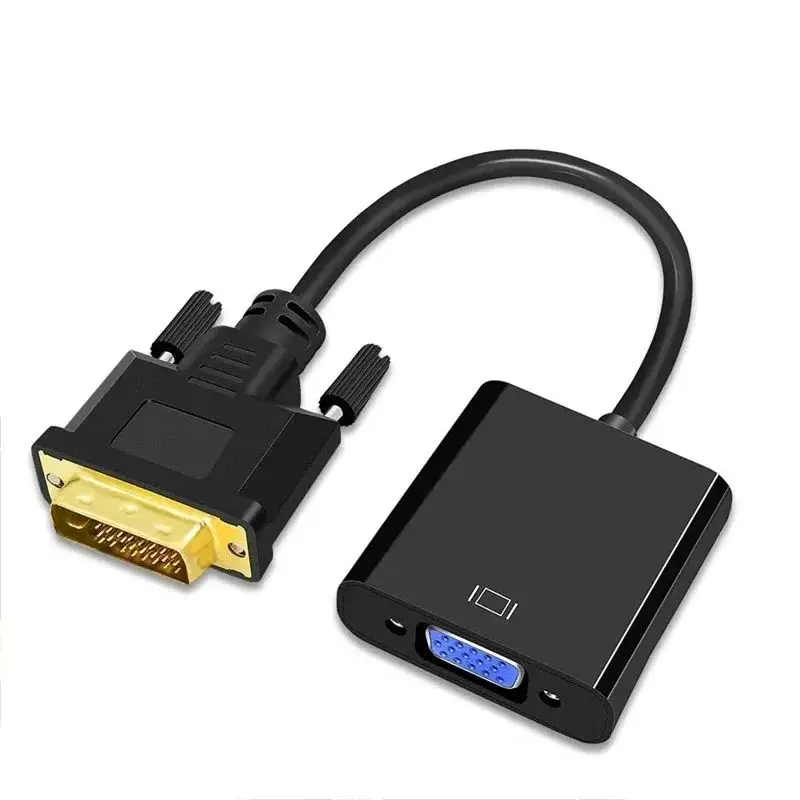 DVI to VGA Adapter DVI-D 24+1 25Pin Male to VGA 15Pin Female Full HD 1080P Cable Converter for PC Computer Monitor