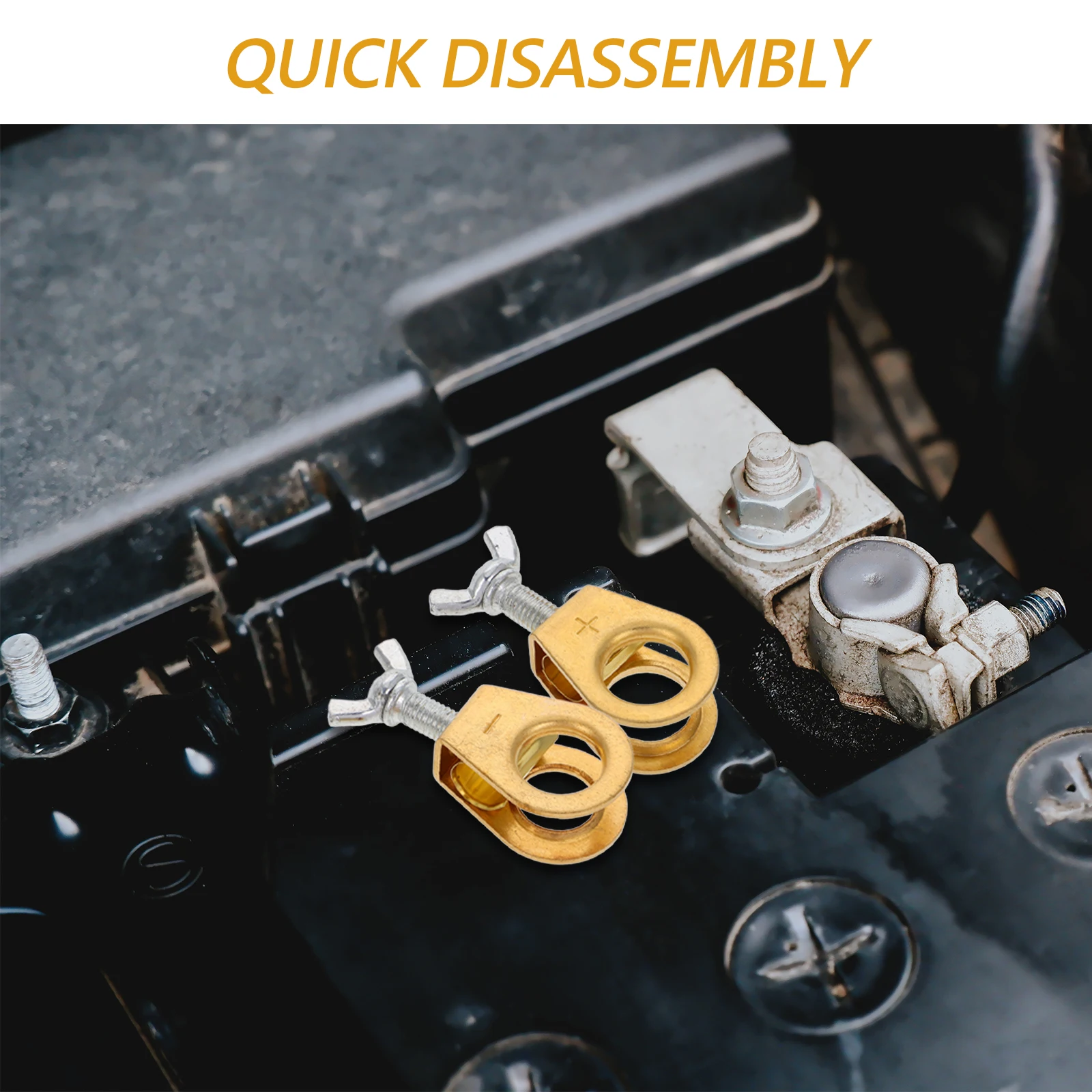 

1 Pair Pure Copper Terminal Connectors Quick Release Car Truck Motorcycle Clamps Durable Stable Conductivity