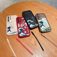 The Great Wave Off Kanagawa Phone Case for Samsung S24 S23 S22 S21 S20 FE Plus Ultra 5G Soft Silicone TPU Cover with Hand Strap