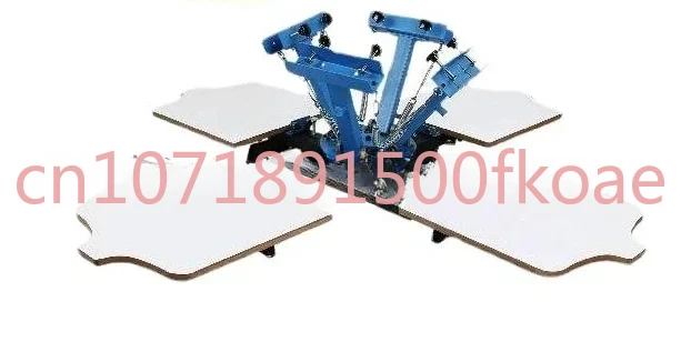 1/4 Color 1/2/4 Station Steel Silk Screen Printing Machine 21.7 X 17.7 Inch for T-Shirt Press Printer Equipment DIY Kit