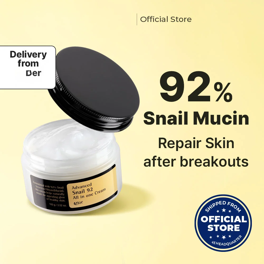 

Advanced Snail 92 All in one Cream 100ml, Snail Secretion Filtrate 92%, Hyaluronic acid 1,000 ppm, for Anti-aging & Nourishing