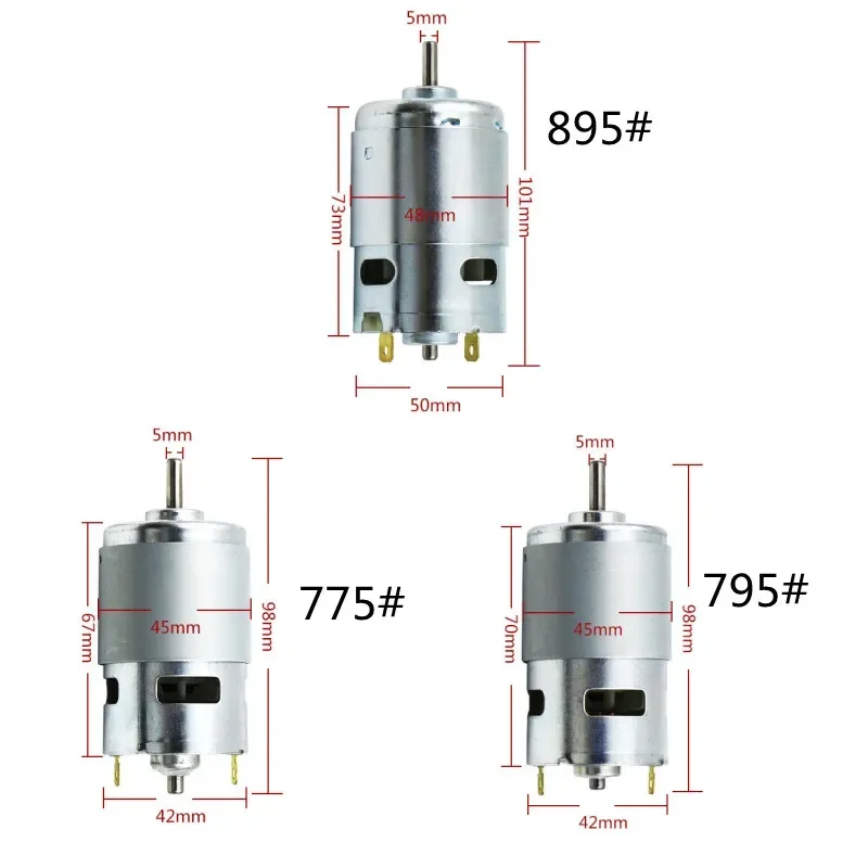 1PCS DC 12V Motor Micro Motor 775/795/895 Double Ball Bearing For Car wash pump Electric fan Shredder Sprayer Connector Hardware