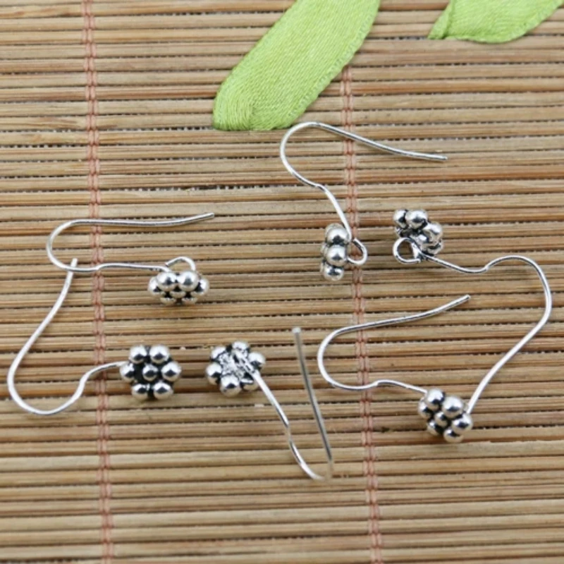 

20pcs 18mm Tibetan Silver Color Flower Earring Hook Findings EF2297 Earring Making Supplies