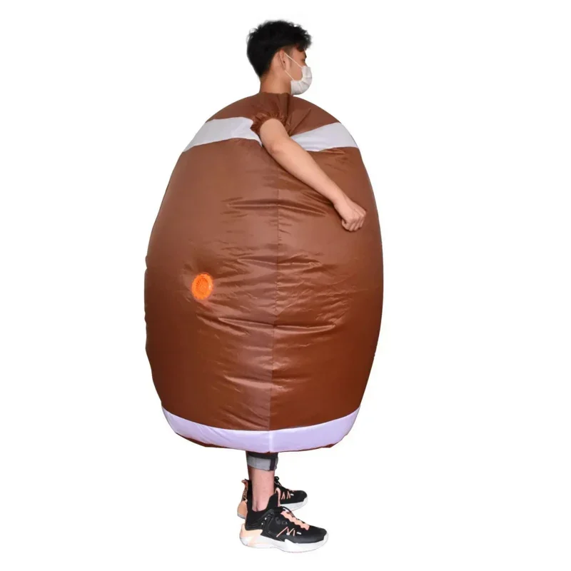 Christmas Inflatable Rugby Ball Costume Adult Funny Performance Suit Halloween Costumes for Man Competition Cheering Props