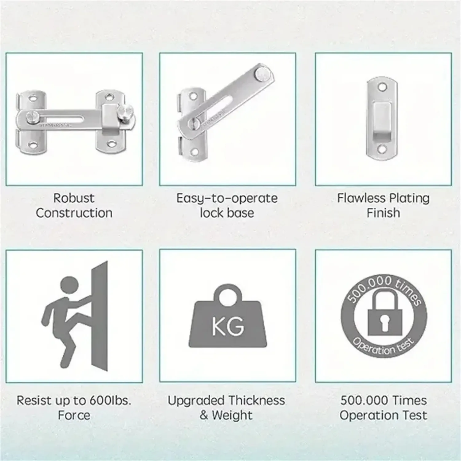 Sliding Barn Door Latch Sliding Right Angle Door Latch Door Bolt Wine Cooler Closet Window Door Latch Plug Baby Safety Latch image 6