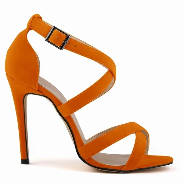 New Sexy Women Sandals Fashion Open Toe Ankle Straps High Heels Summer  11cm Thin Heel Party Dress Shoes Plus Size