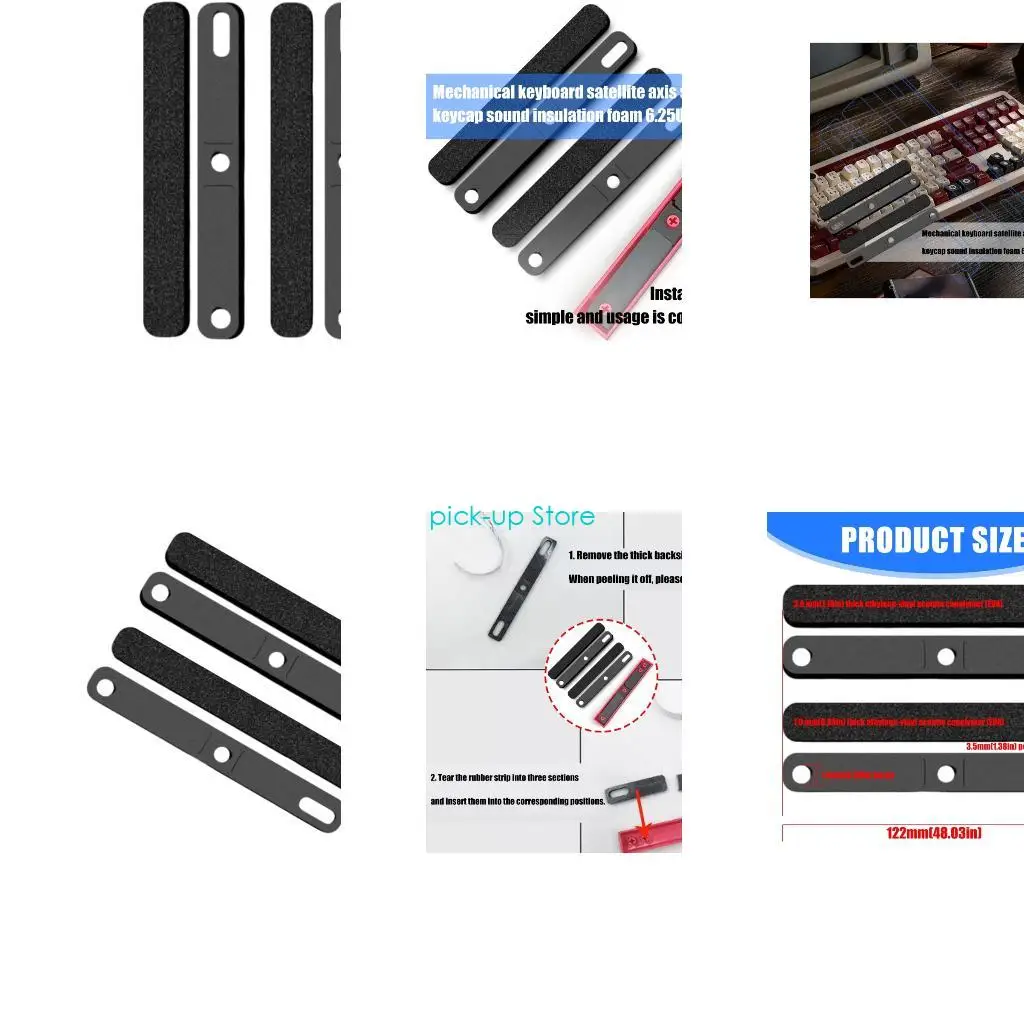 

Q5WA Spacebar Sound Insulation Foam Space Bar Cotton Pads For DIY Mechanical Keyboards 7U 4PCS/Set