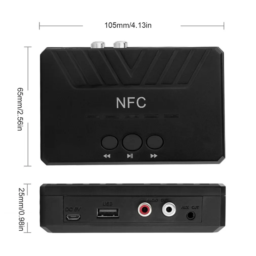 Bluetooth 5.0 Receiver Transmitter FM AUX 3.5mm Jack RCA NFC Wireless A2DP Audio Adapter For Radio Stereo Car Dropshipping