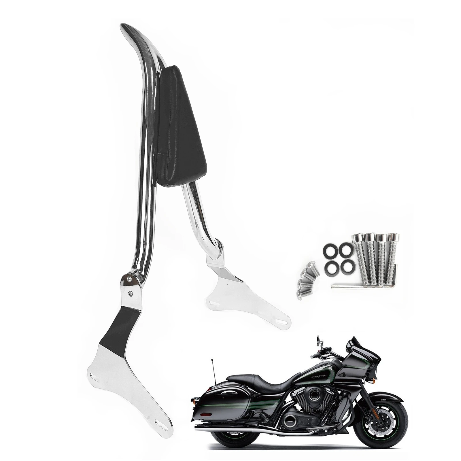 

Motorcycle Rear Passenger Sissy Bar Backrest For Kawasaki Vulcan VN 1700 Vaquero VN1700 2011-2023 Sissybar Back Rest