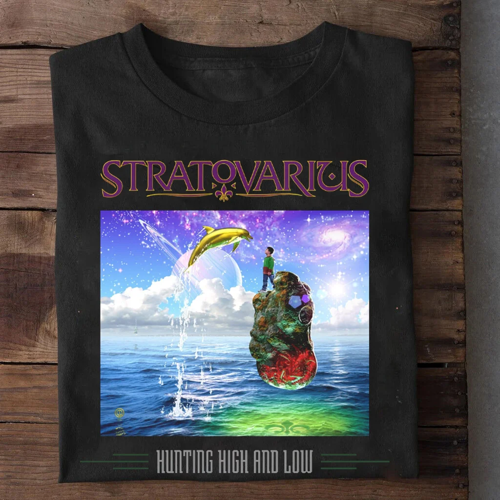 Stratovarius Hunting High & amp Short Sleeve Black All Size Gift T-Shirt AC1080