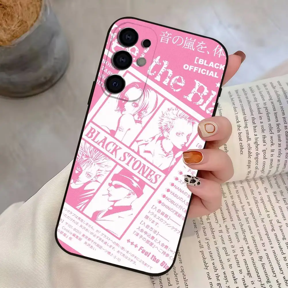 حافظة هاتف نانا كلاسيكية يابانية لهاتف سامسونج S25، S24، S21، S22، S23، S30، Ultra، S20، Plus، غطاء أسود من السيليكون الناعم #3