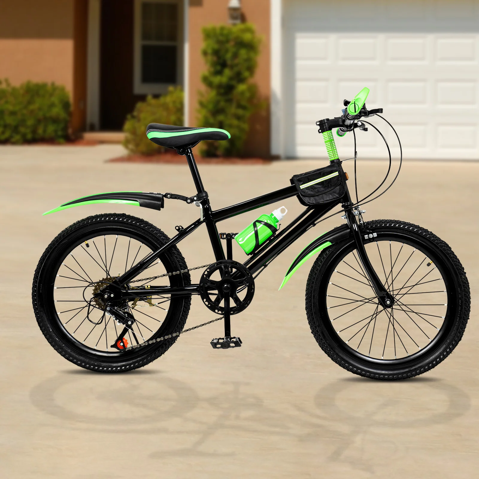 AliExpress NONE 20Inch Mountain Bike 7-Speed Shock-Absorbing Seat Front Caliper & Rear Holding Brake for Kids Aged 4.26-4.9ft(1.3-1.5m), Off-Road & Grassland Riding