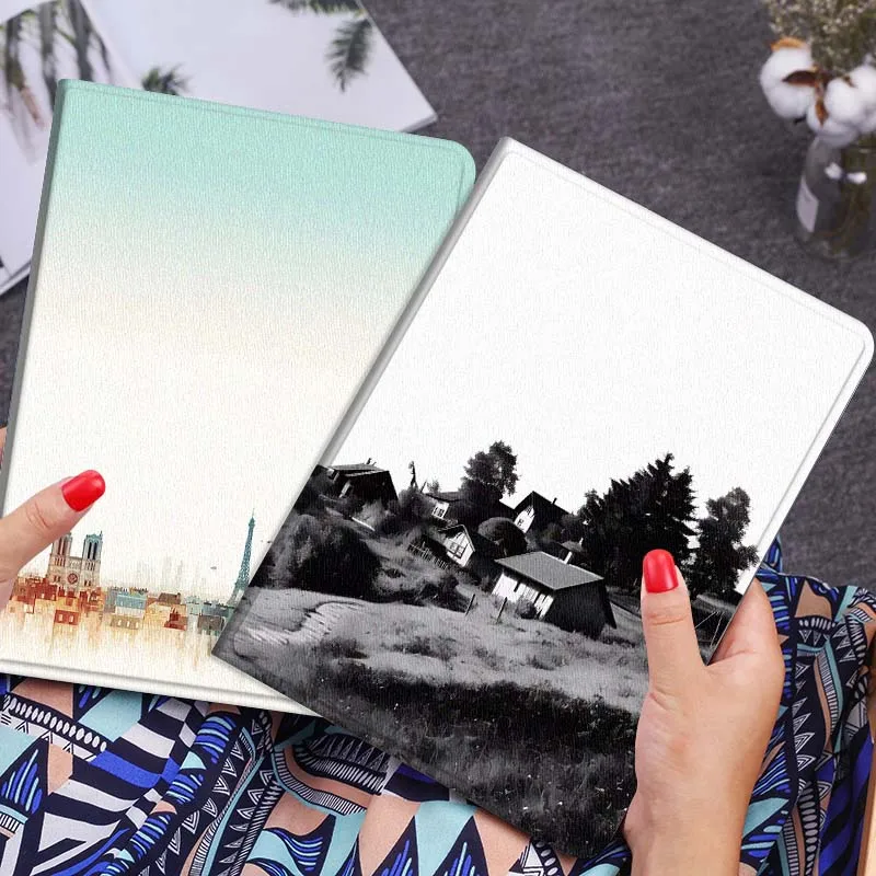 

Village Hillside Black White Gift Tablet Case For Lenovo Xiaoxin Legion Pad Tab Pro GT Y700 Gen4 2 11 P11 M10 K10 3rd Plus Gen