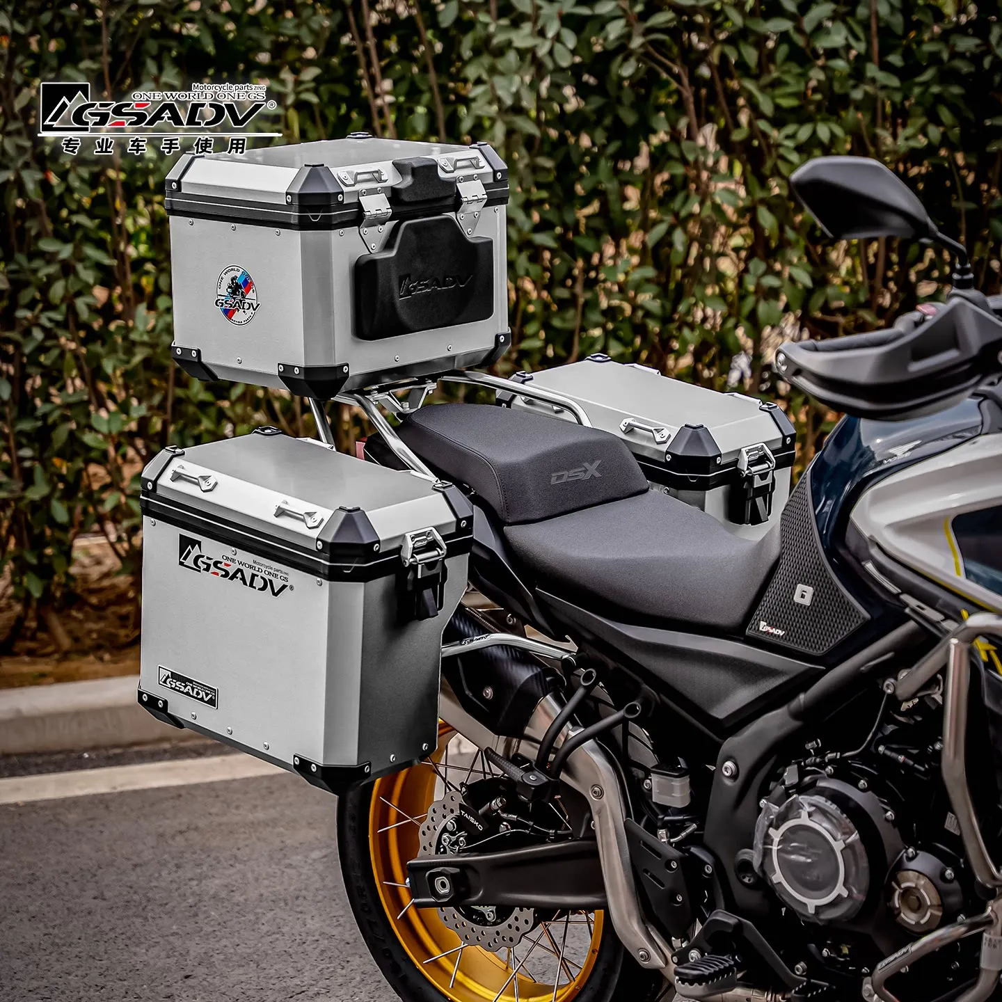 

GSADV Motorcycle Side Box for 2026 Moto VOGE DS500X Aluminum Magnesium Alloy Motorcycle Top Case Side Luggage Bag for Travel