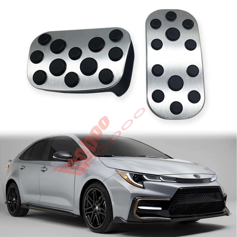 

2pcs Aluminium Alloy Non Slip Foot Rest Fuel Gas Accelerator Brake Pedal Pad Cover Plate For Toyota Corolla 2020- 2023