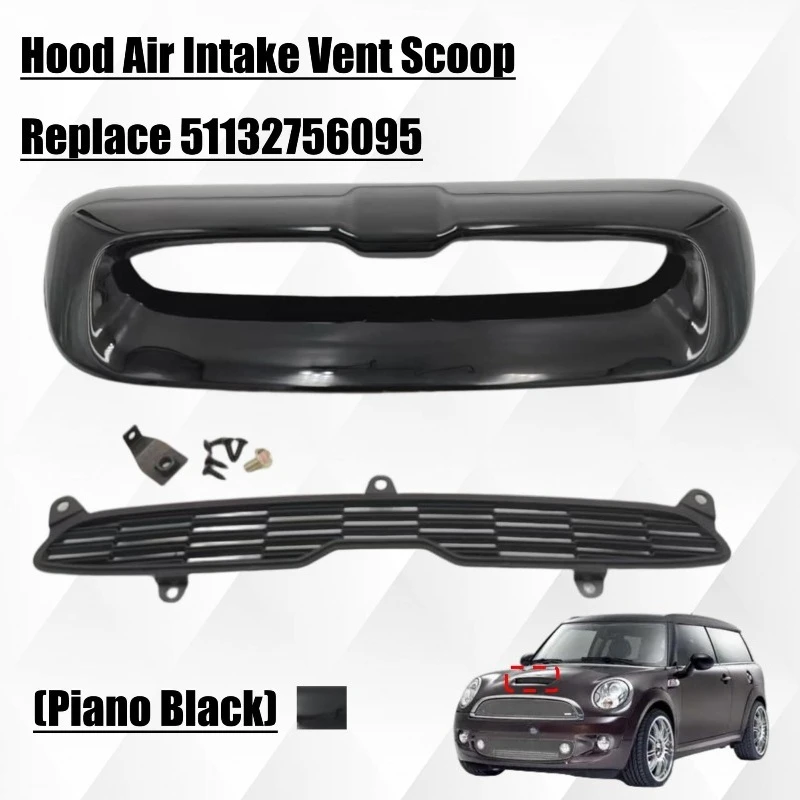 Front Engine Bonnets Hood Vent Scoop Air Outlet Cover Trim For 07-2013 Mini Cooper S R55 R56 R57 R58 R59 51132756095 51132757694