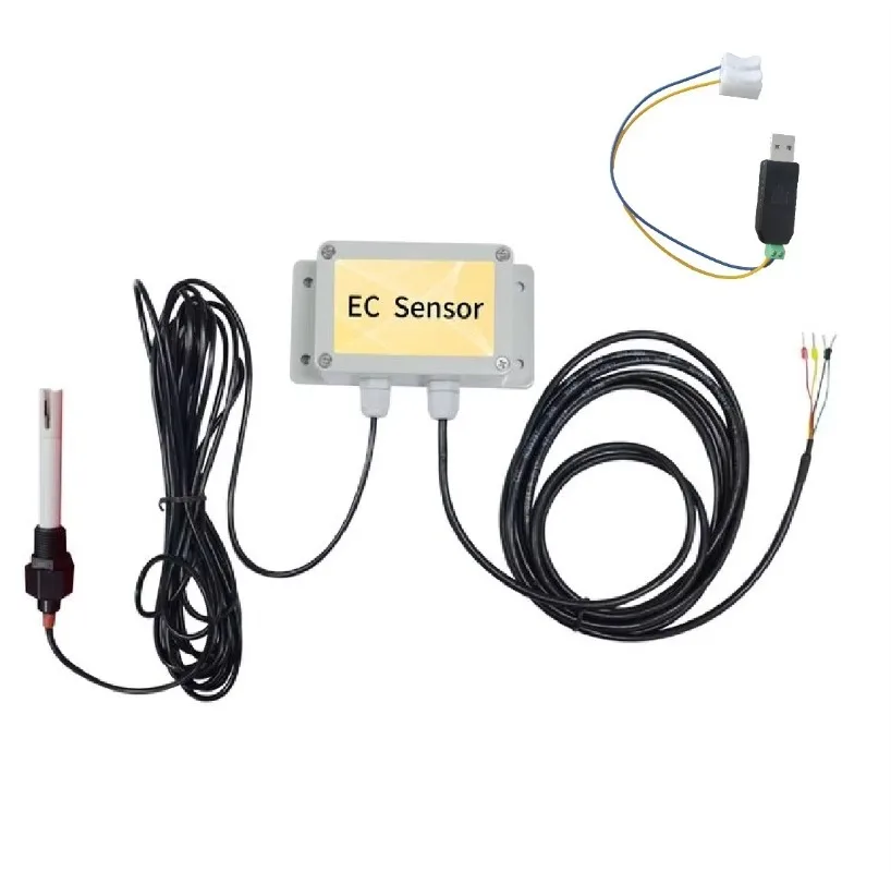 HIGH PRECISION CORROSION-RESISTANT 4-20MA RS485 WATER QUALITY EC SENSOR for MEASURE PORTABLE CONDUCTIVITY METER of HYDROPONICS