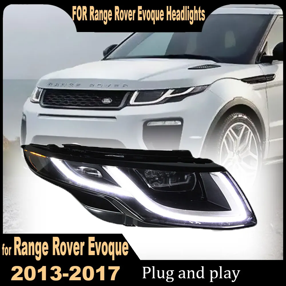 

Пара автомобильных фар для Range Rover Evoque, фары 2012-2017 Evoque светодиодный, фары головного света, поворотники, Проекционные линзы, аксессуары