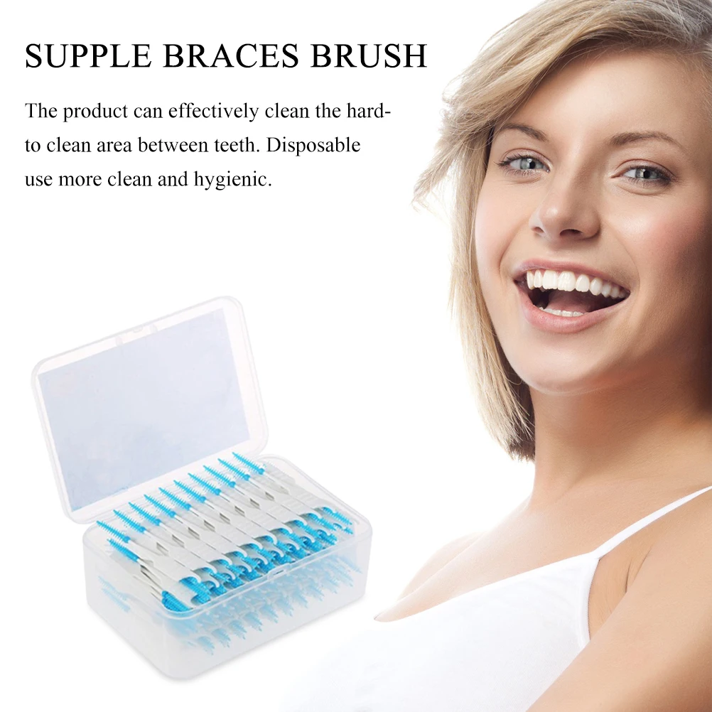 

200Pcs Portable Interdental Brush Supple Plaque Accessory Durable Teeth Cleaners Interdental Brush Braces Cleaner