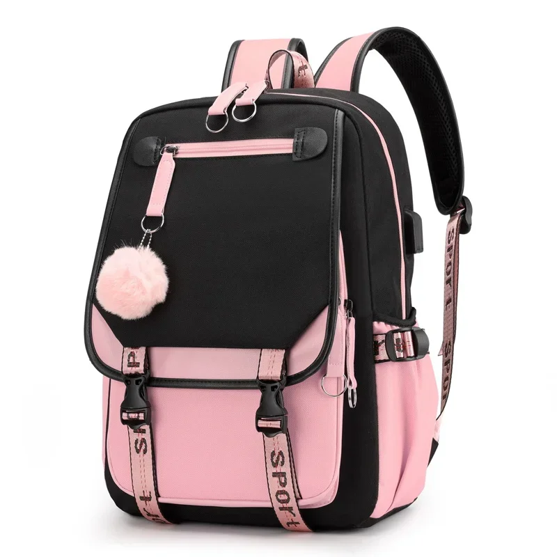 

DIY School Backpacks for Young Boys Girls Bagpack College Students School Bag Harajuku Fashion Travel Rucksack Black Pink Bag