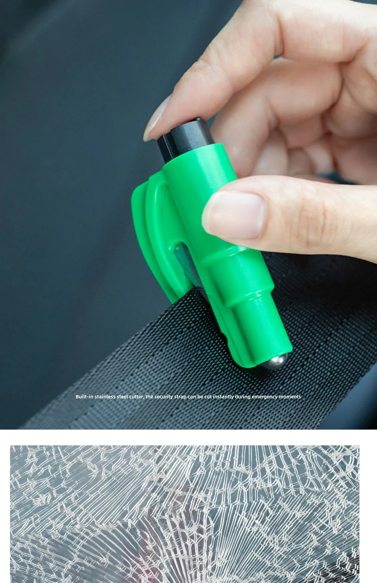 Kompakter 3-in-1-Sicherheitshammer für Autos, Fensterbrecher und Sicherheitsgurtschneider, Notfallrettungsgerät für Fahrzeugzubehör – Detail 9