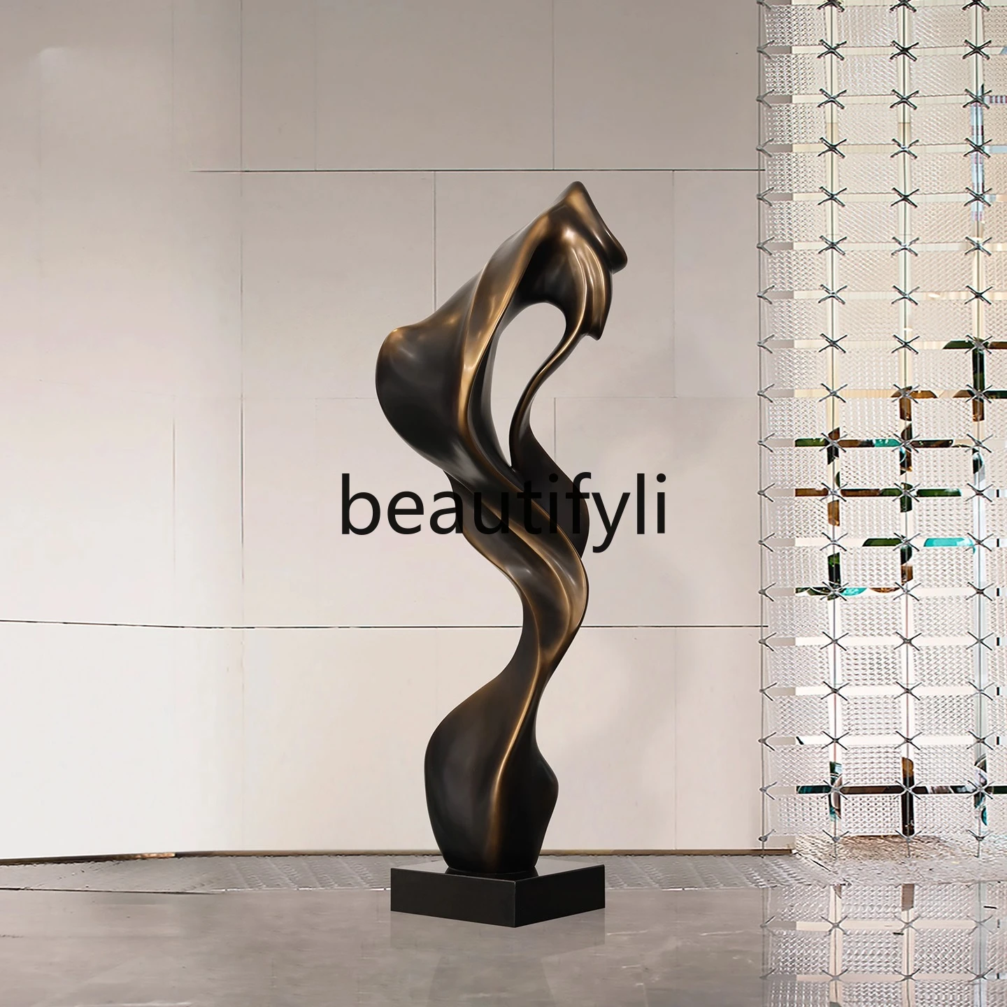 

Hotel Lobby Ornament Fiberglass Large Floor-standing Abstract Sculpture Entrance Decoration Device