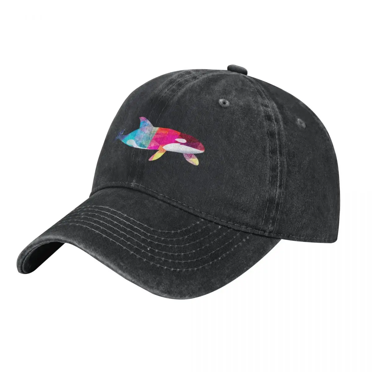 Orca Whale Lover Killer Whale Retro Rainbow Polygonal Style Baseball Cap New In The Hat Icon Hip Hop Golf Women Men's