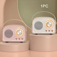 Retro Mini Radio Portable FM Receiver TWS Stereo BluetoothWireless Classical Music Player TF/AUX/USB MP3 with MIC