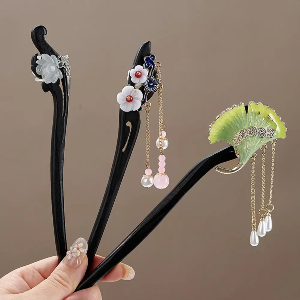 

Wood Sandalwood Hair Stick Tassel Wooden Chinese Style Hairpin Cheongsam Hair Chopstick Ancient Style Hanfu Headwear