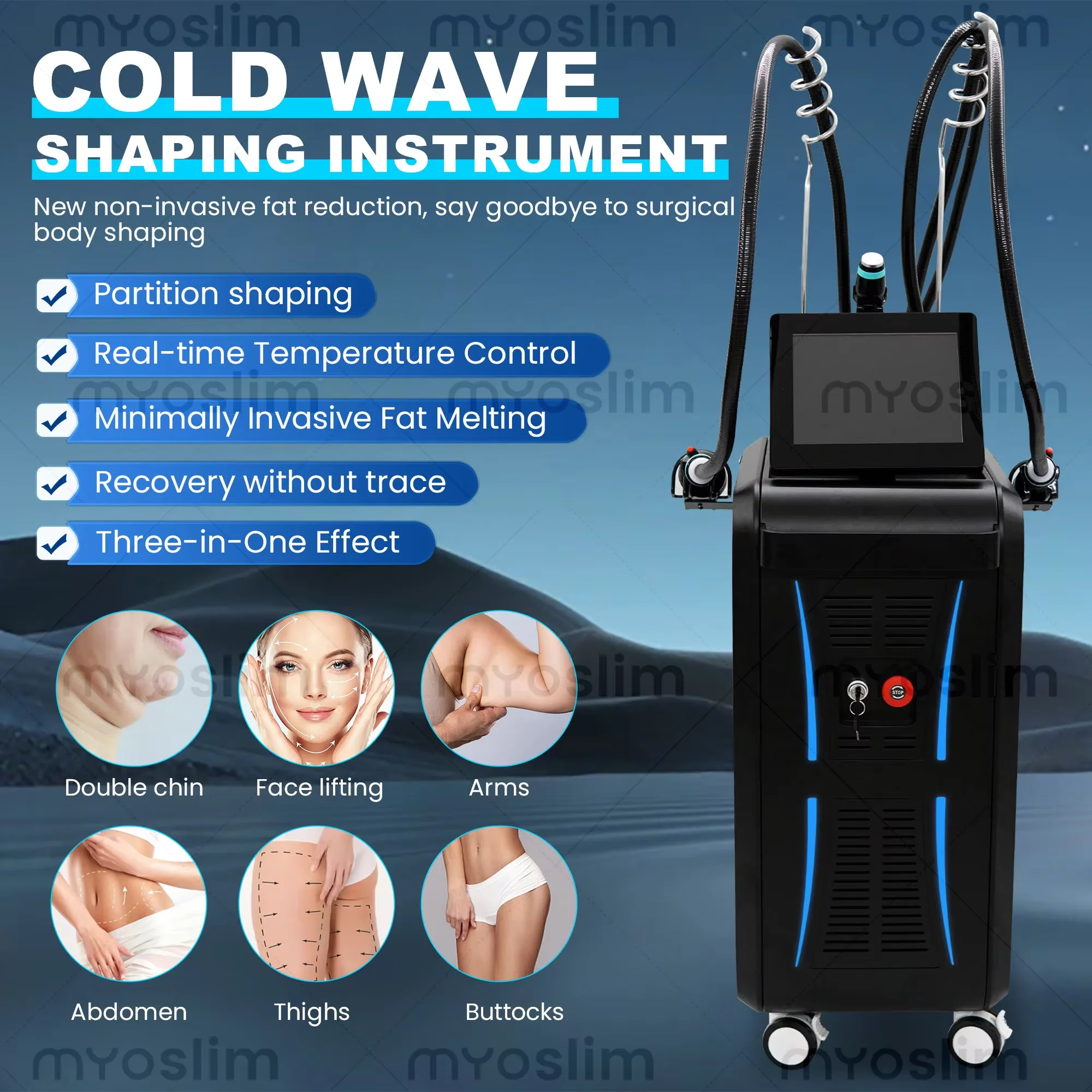 3‑in‑1 Non Invasive Ice Microwave Massage Slimming Machine Stretch Mark Removal Skin Tightening Fat Reduction Massage Device