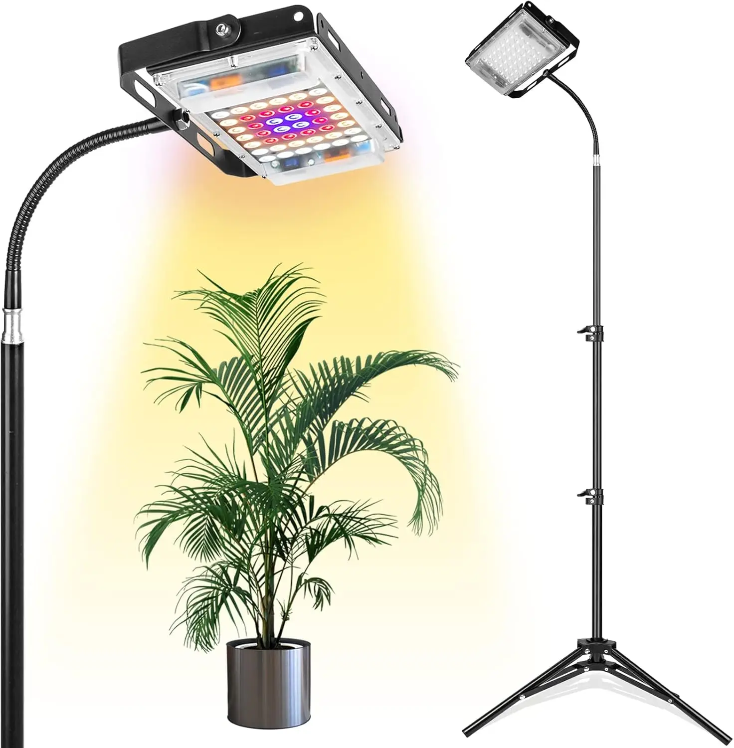 

Регулируемая светодиодная лампа для растений с подставкой, полноспектральный напольный светильник для комнатных растений, 15-48 дюймов