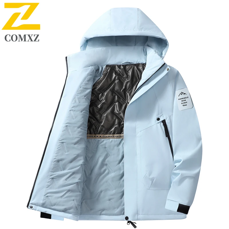 

2025 Мужская хлопковая куртка, осень-зима, графеновая плюшевая утолщенная теплая куртка с капюшоном на щуке, хлопковая куртка на молнии для катания на лыжах на открытом воздухе, кемпинга