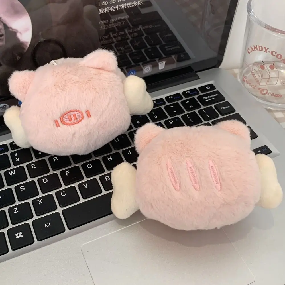 Porte-clés en os détachable de cochon pelucheux, cœur de fille, tête de cochon douce, poupée en peluche, Collection de bijoux, porte-clés en peluche de cochon