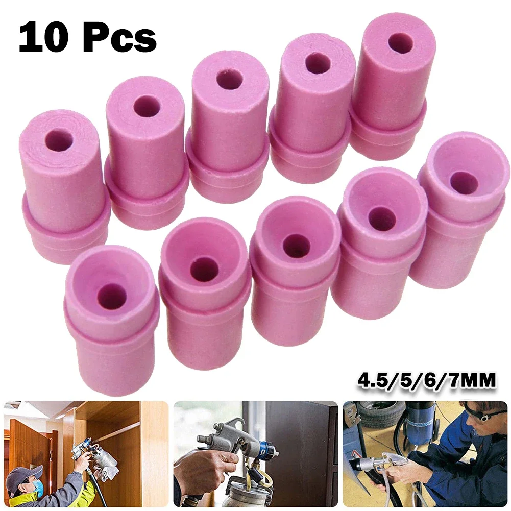 10pcs 4.5/5/6/7mm Ceramic Sandblaster Nozzle Tips Sand Blaster Accessories Pink -=Ceramic -=Nozzles -=Sandblasting Tool