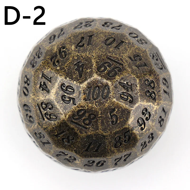 1pcs 45mm 100 Sided Dice Giant Ancient Metal Dice D100 Dice DND Role Playing Table Games Pathfinder MINI PLANET Metal Dice