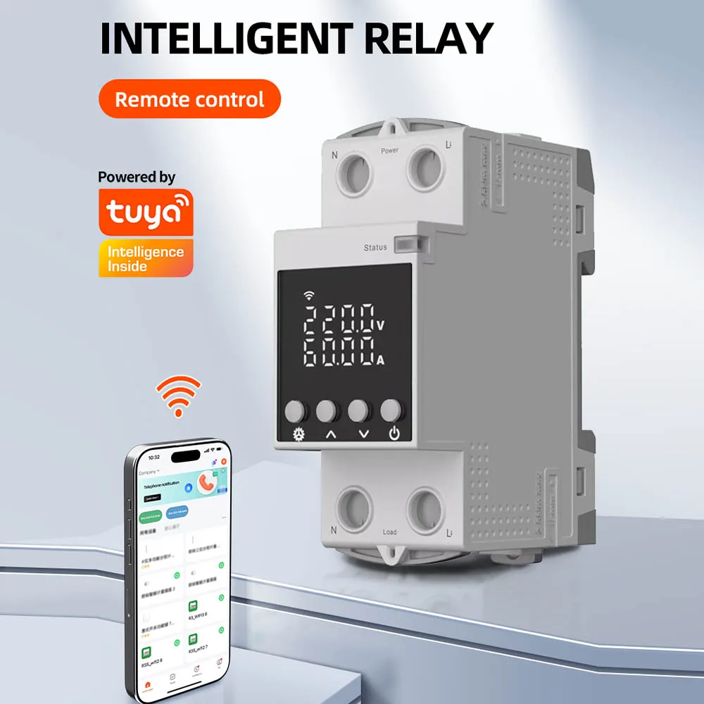 

SEAYA WiFi Tuya Relay Key Display Adjustable Overvoltage, Undervoltage And Overcurrent Protector Smart Switch Remote Control