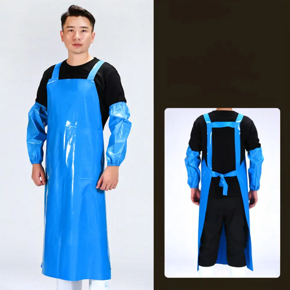 Waterproof Kitchen Bib With Sleeves Oil Resistant Protective Clothing For Home Cooking Industrial Food Processing