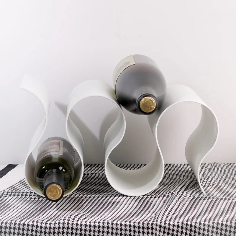 Simple wind ins storage rack S-type red wine rack Flat display Wine cabinet ornament