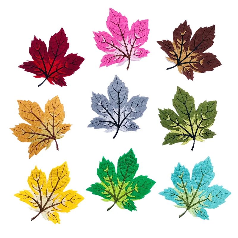 

9Pcs Maple leaf Series DIY Iron on Embroidered Patches For on Sew-on Clothes Hat Jeans Sticker Patch Applique Badge