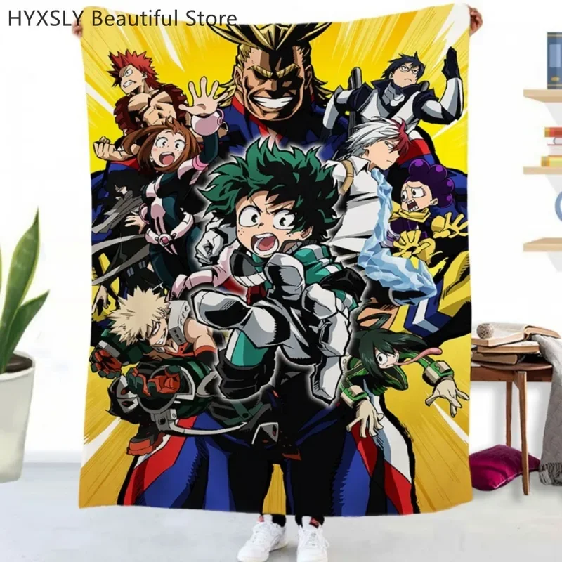 Cartoon my hero academy throw flannel blanket soft plush fluffy warm bed gift for adult kids Anime 70x100cm flannel blanket