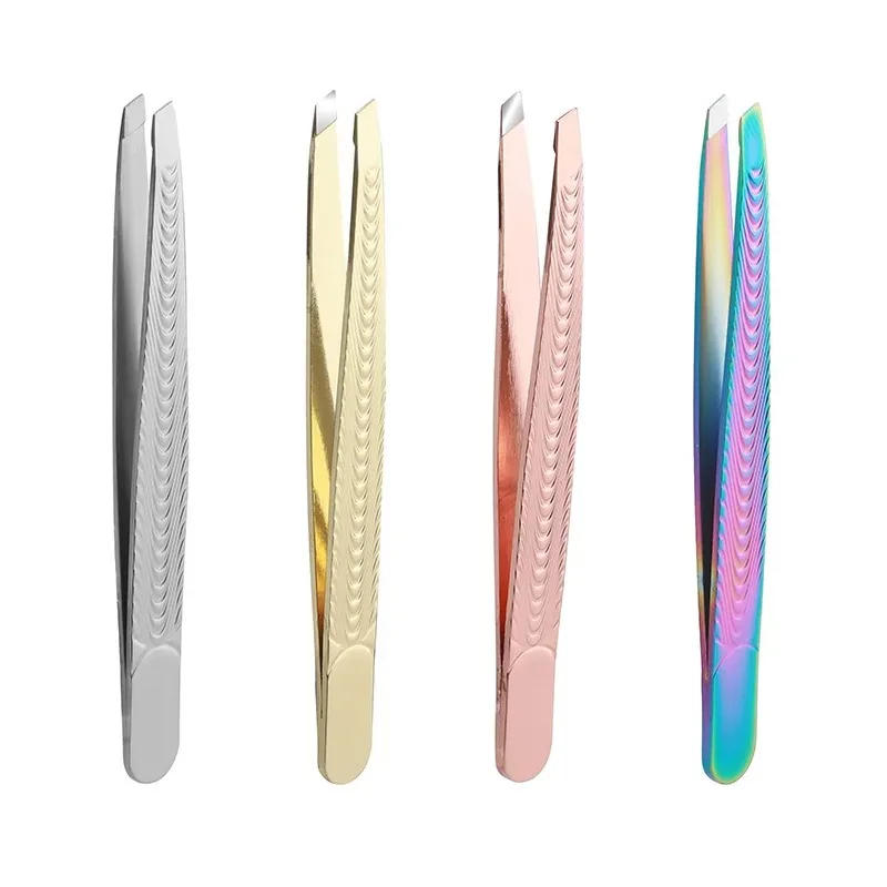 Eyelash Tweezers Sharp Cosmetics Precision Tweezer Hair Plucker for Men and Women Slant Tip for Easy Hair and Eyebrow Grooming