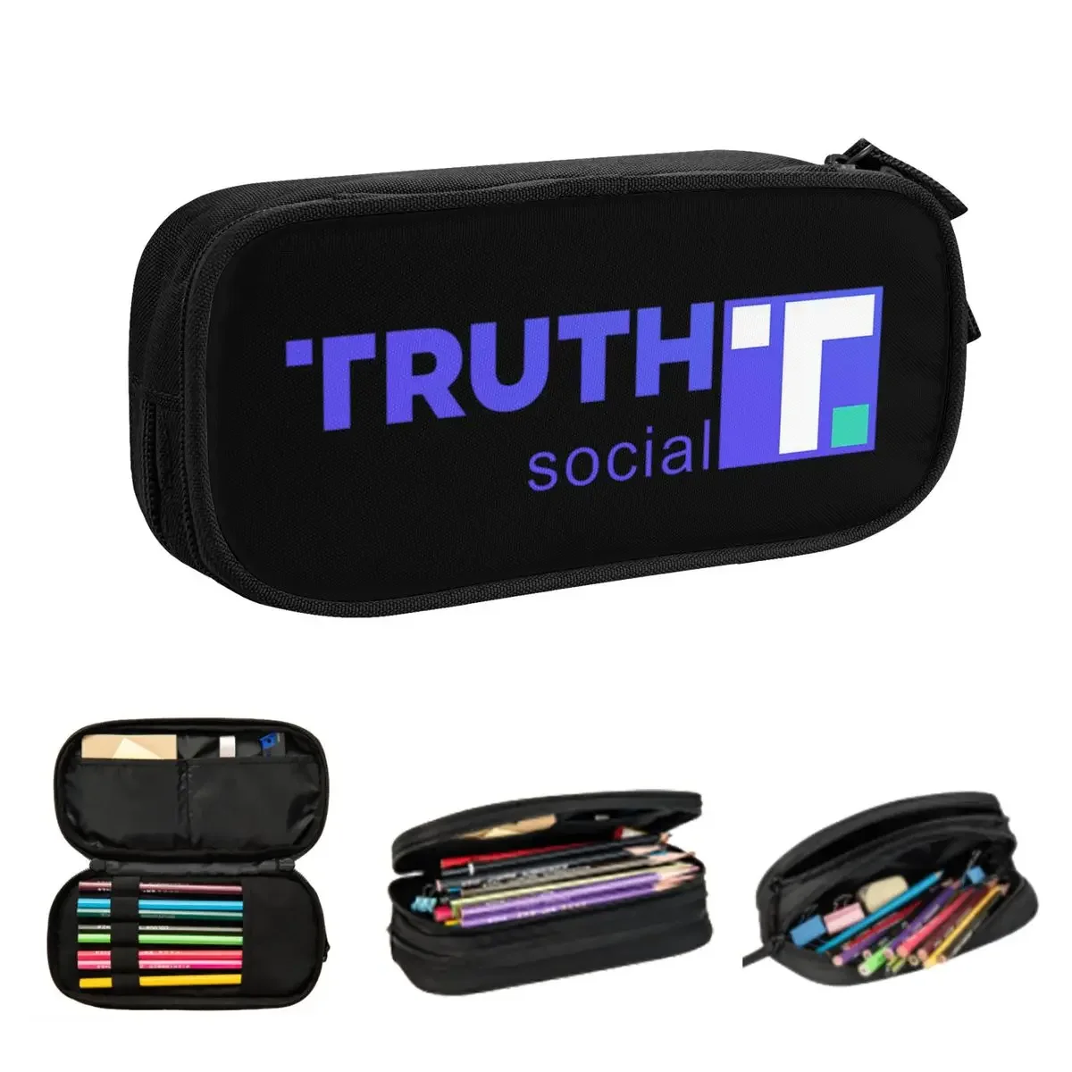 

Truth Social Media Truth Social Trump Trump's Fans Gifts Pencil Cases Pen Bags Pen Box Pencil Pouch For Boys Girls Students