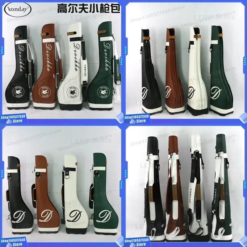 Portable PU Golf Club Bag 3-5 Slots Lightweight Stand Carry Case for Men Women Small Travel Golfing Equipment Storage