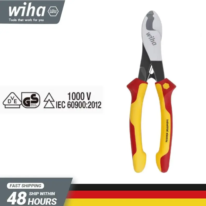 WIHA 43661 180mm 1000V VDE Industrial Cable Wire Cutter with Switchable Open Spring Electrician Insulation Pliers Hand Tool