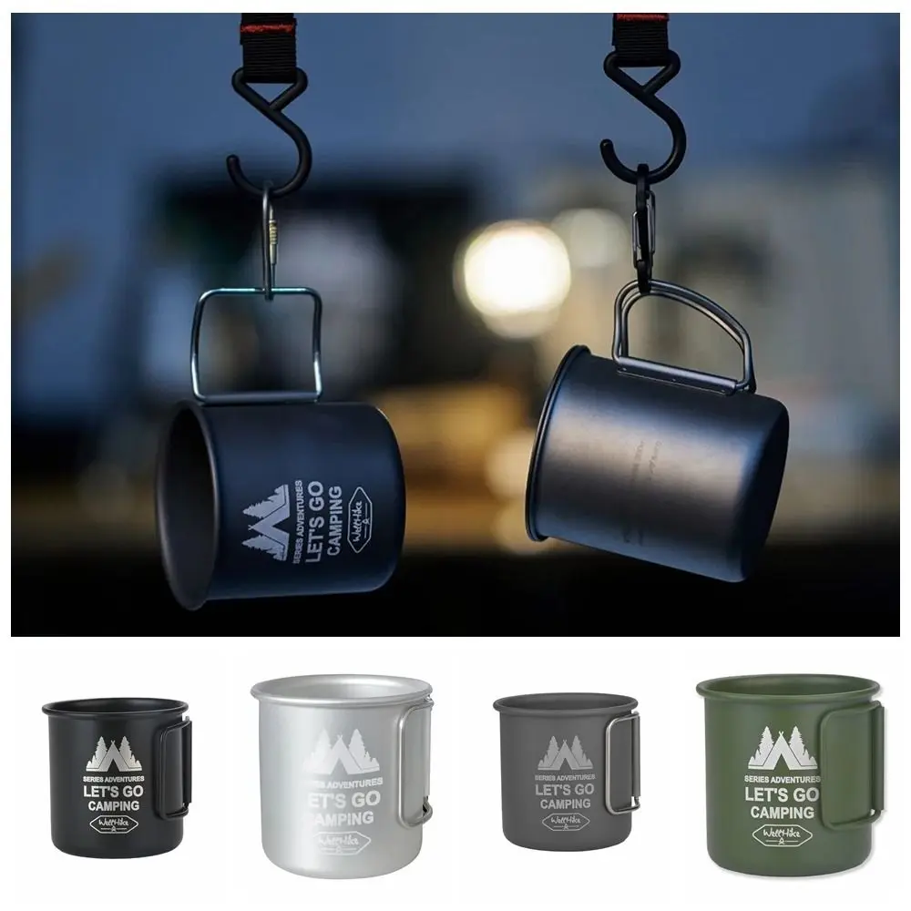 

Wine Cup Aluminium Alloy Camping Mug Foldable Handle Ultra-light Outdoor Mug 300ML Portable Camping Water Tea Mug Picnic