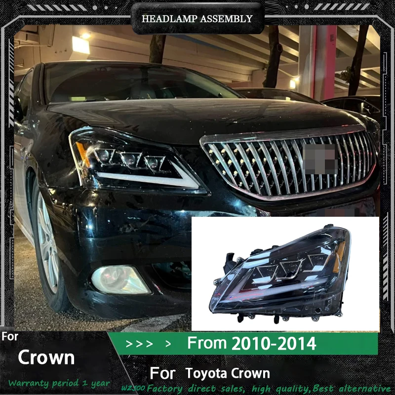 LED Headlights Assembly for Toyota Crown 2010 2011 2012-2014 LED Headlight DRL Dynamic Turning Front HeadLights Plug and Play