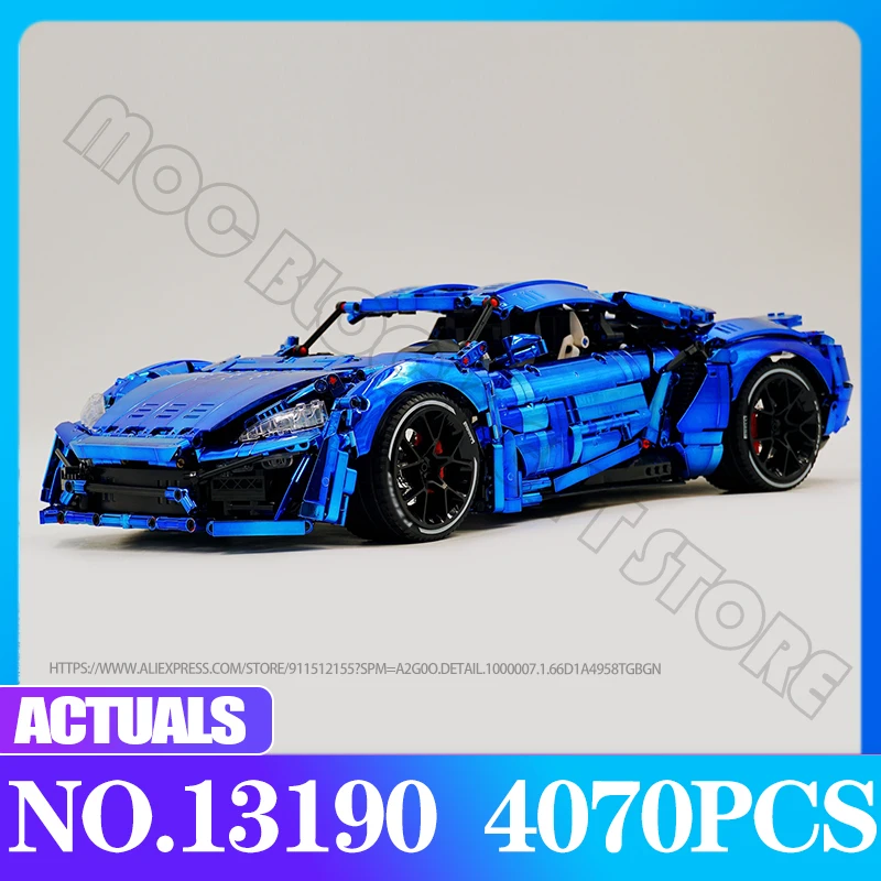 BUILDMOC High-Tech Speed Champion Remote Control Lykan Racing Car 13190 Hypercar Building Block Brick Children Toys Boy Gifts