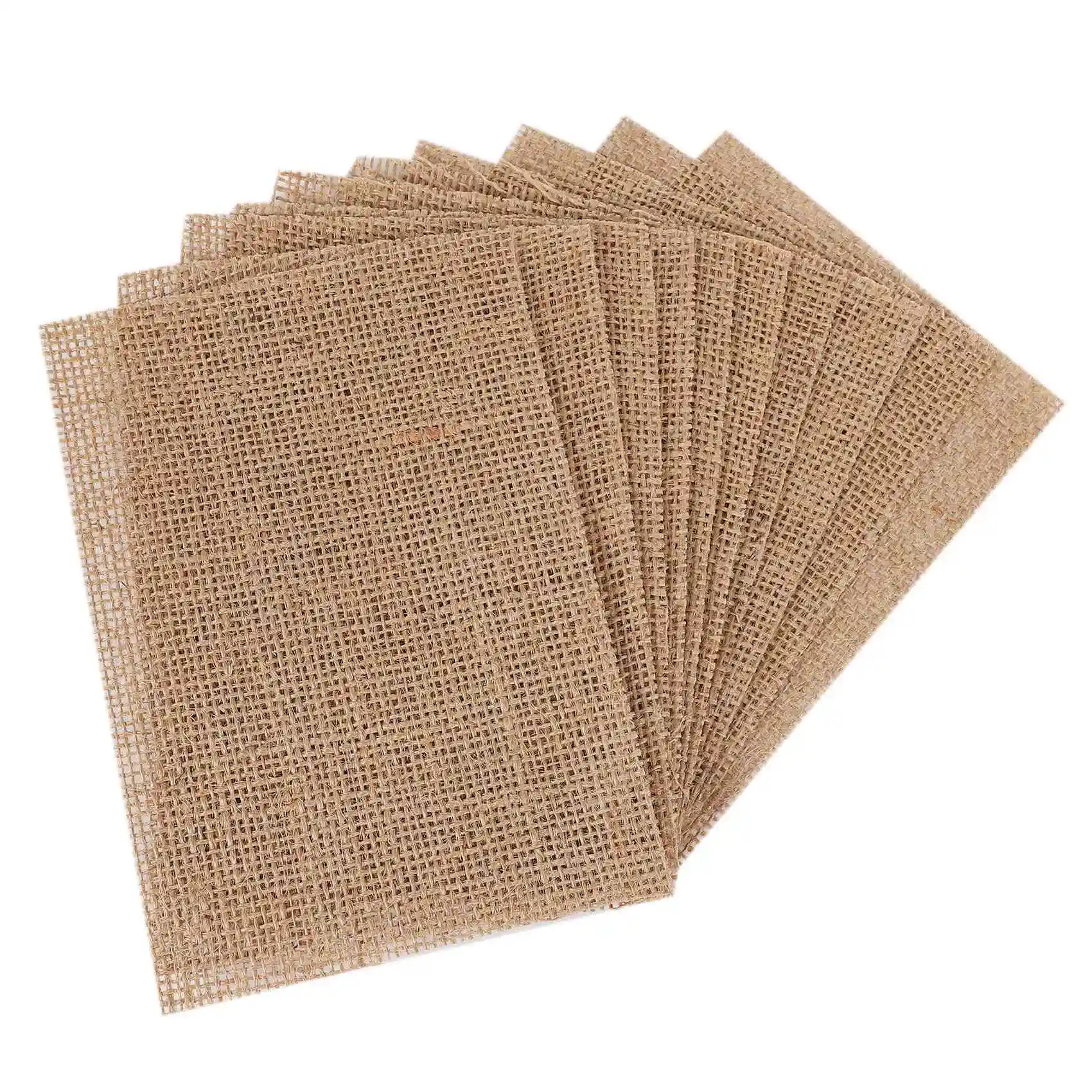 10 pcs Natural Hessian Burlap Place Mat Table Placemats Coaster Dining Decor